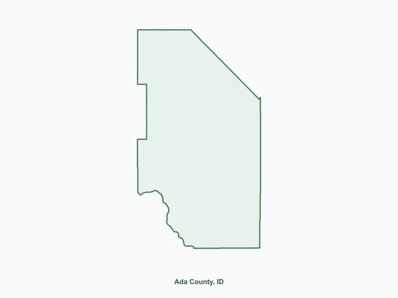 Map of Ada County, ID showing major cities