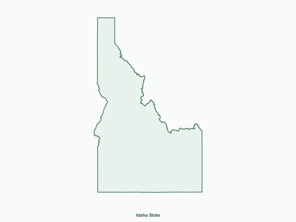 Map of Idaho State showing major cities